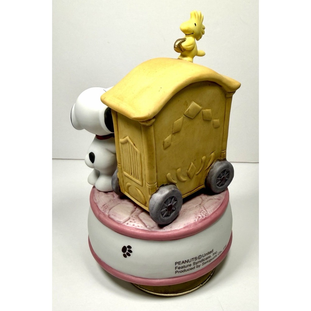 Vintage Sekiguchi Peanuts Snoopy Japan Music Box Crank Organ Figure 1997 Rare - Picture 11 of 17